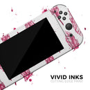 Crimson Feather Pattern // Skin Decal Wrap Kit for Nintendo Switch Console & Dock, Joy-Cons, Pro Controller, Lite, 3DS XL, 2DS XL, DSi, or Wii - Vinyl Skin Wrap for Nintendo Switch 2, OLED, Lite, Pro Controller, Wii & Classic Handhelds