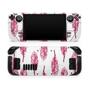 Crimson Feather Pattern // Full Body Skin Decal Wrap Kit for the Steam Deck handheld gaming computer