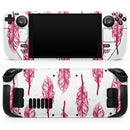 Crimson Feather Pattern // Full Body Skin Decal Wrap Kit for the Steam Deck handheld gaming computer