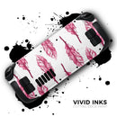 Crimson Feather Pattern // Full Body Skin Decal Wrap Kit for the Steam Deck handheld gaming computer