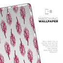 Crimson Feather Pattern - Full Body Skin Decal for the Apple iPad Pro 12.9", 11", 10.5", 9.7", Air or Mini (All Models Available)