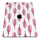 Crimson Feather Pattern - Full Body Skin Decal for the Apple iPad Pro 12.9", 11", 10.5", 9.7", Air or Mini (All Models Available)