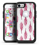 Crimson Feather Pattern - iPhone 7 or 7 Plus Commuter Case Skin Kit