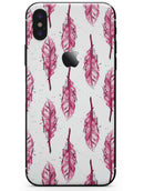 Crimson Feather Pattern - iPhone X Skin-Kit
