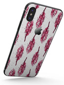 Crimson Feather Pattern - iPhone X Skin-Kit