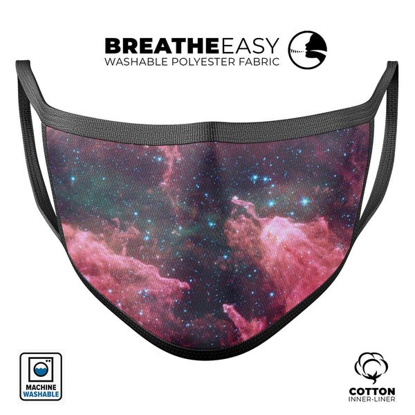 Crimson Nebula - Made in USA Mouth Cover Unisex Anti-Dust Cotton Blend Reusable & Washable Face Mask with Adjustable Sizing for Adult or Child