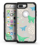 Curious Green and Blue Dinosaurs - iPhone 7 Plus/8 Plus OtterBox Case & Skin Kits