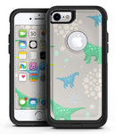 Curious Green and Blue Dinosaurs - iPhone 7 or 8 OtterBox Case & Skin Kits
