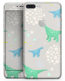 Curious Green and Blue Dinosaurs - Skin-kit for the iPhone 8 or 8 Plus
