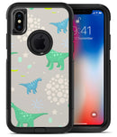 Curious Green and Blue Dinosaurs - iPhone X OtterBox Case & Skin Kits