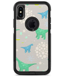 Curious Green and Blue Dinosaurs - iPhone X OtterBox Case & Skin Kits