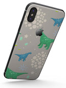 Curious Green and Blue Dinosaurs - iPhone X Skin-Kit