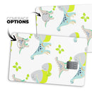 Curious Teal Dinosuar and Eggs - Premium Protective Decal Skin-Kit for the Apple Credit Card