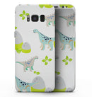 Curious Teal Dinosuar and Eggs - Samsung Galaxy S8 Full-Body Skin Kit