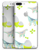 Curious Teal Dinosuar and Eggs - Skin-kit for the iPhone 8 or 8 Plus
