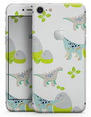 Curious Teal Dinosuar and Eggs - Skin-kit for the iPhone 8 or 8 Plus