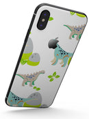 Curious Teal Dinosuar and Eggs - iPhone X Skin-Kit