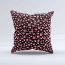 Cut Pink Paw Prints Ink-Fuzed Decorative Throw Pillow
