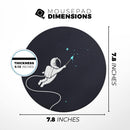 Cute Cartoon Astronaut in Space V2// WaterProof Rubber Foam Backed Anti-Slip Mouse Pad for Home Work Office or Gaming Computer Desk