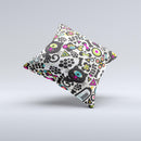 Cute Colorful One-Eyed Cats Pattern ink-Fuzed Decorative Throw Pillow