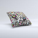 Cute Colorful One-Eyed Cats Pattern ink-Fuzed Decorative Throw Pillow