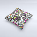 Cute Colorful One-Eyed Cats Pattern ink-Fuzed Decorative Throw Pillow