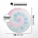 Cute Minimal Rainbow Tie Dye Swirl// WaterProof Rubber Foam Backed Anti-Slip Mouse Pad for Home Work Office or Gaming Computer Desk
