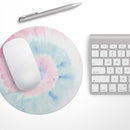 Cute Minimal Rainbow Tie Dye Swirl// WaterProof Rubber Foam Backed Anti-Slip Mouse Pad for Home Work Office or Gaming Computer Desk