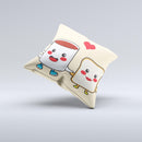 Cute Toast & Mug Breakfast Couple Ink-Fuzed Decorative Throw Pillow