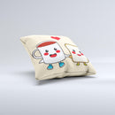 Cute Toast & Mug Breakfast Couple Ink-Fuzed Decorative Throw Pillow