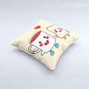 Cute Toast & Mug Breakfast Couple Ink-Fuzed Decorative Throw Pillow