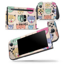 Cute Vector Cats and Kittens - Skin Wrap Decal for Nintendo Switch Lite Console & Dock - 3DS XL - 2DS - Pro - DSi - Wii - Joy-Con Gaming Controller