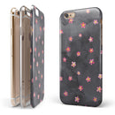Cute Watercolor Flowers over Black iPhone 6/6s or 6/6s Plus 2-Piece Hybrid INK-Fuzed Case