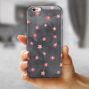 Cute Watercolor Flowers over Black iPhone 6/6s or 6/6s Plus 2-Piece Hybrid INK-Fuzed Case