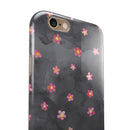Cute Watercolor Flowers over Black iPhone 6/6s or 6/6s Plus 2-Piece Hybrid INK-Fuzed Case