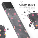Cute Watercolor Flowers over Black - Premium Decal Protective Skin-Wrap Sticker compatible with the Juul Labs vaping device
