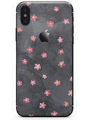 Cute Watercolor Flowers over Black - iPhone X Skin-Kit