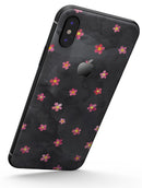 Cute Watercolor Flowers over Black - iPhone X Skin-Kit
