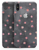 Cute Watercolor Flowers over Black - iPhone X Skin-Kit