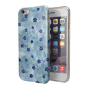 Cute Watercolor Flowers over Blue iPhone 6/6s or 6/6s Plus 2-Piece Hybrid INK-Fuzed Case