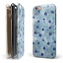 Cute Watercolor Flowers over Blue iPhone 6/6s or 6/6s Plus 2-Piece Hybrid INK-Fuzed Case