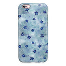 Cute Watercolor Flowers over Blue iPhone 6/6s or 6/6s Plus 2-Piece Hybrid INK-Fuzed Case