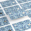 Cute Watercolor Flowers over Blue - Premium Protective Decal Skin-Kit for the Apple Credit Card