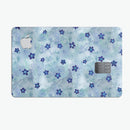 Cute Watercolor Flowers over Blue - Premium Protective Decal Skin-Kit for the Apple Credit Card
