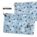 Cute Watercolor Flowers over Blue - Premium Protective Decal Skin-Kit for the Apple Credit Card