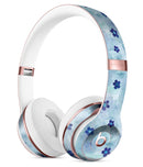 Cute Watercolor Flowers over Blue Full-Body Skin Kit for the Beats by Dre Solo 3 Wireless Headphones
