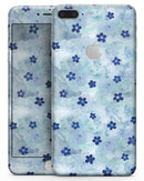 Cute Watercolor Flowers over Blue - Skin-kit for the iPhone 8 or 8 Plus