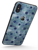 Cute Watercolor Flowers over Blue - iPhone X Skin-Kit