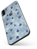 Cute Watercolor Flowers over Blue - iPhone X Skin-Kit
