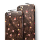 Cute Watercolor Flowers over Brown iPhone 6/6s or 6/6s Plus 2-Piece Hybrid INK-Fuzed Case